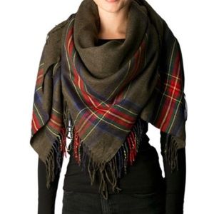 COPY - Green Plaid Blanket Scarf